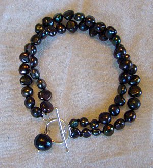 Bracelet double baroque noir