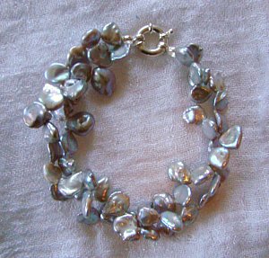Bracelet keshi gris