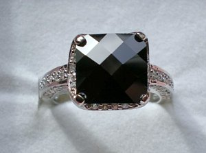 Bague carr&eacute; noir